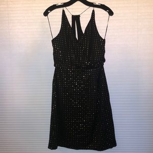 French Connection black dress with gold detail